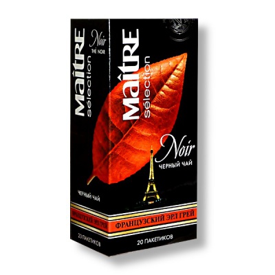 Чай Maitre Selection (МЭТР) Французский Эрл Грей, черный/ бергамот, 20 пакетиков* 1.8 г