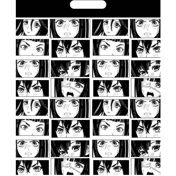 Пакет с вырубной ручкой, 47*38 см, полиэтилен 50 мкм, Аниме Комикс