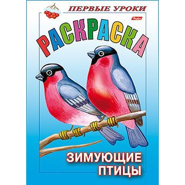 Раскраска с образцами ПЕРВЫЕ УРОКИ, А5, 8 л., Зимующие птицы