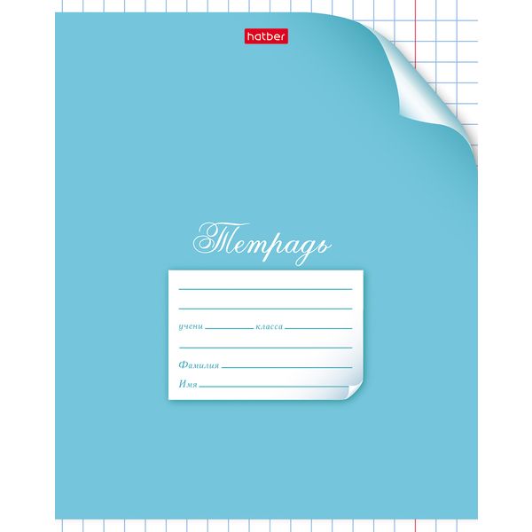 Тетрадь А5, крупная клетка, 12 л., на скобе, 65 г/м², мел. картон, Hatber С уголком_5 цветов