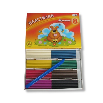 Пластилин классический ГАММА Мультики: 8 цветов, брусок 20 г, стек (к/к) Акция!