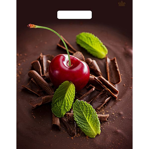 Пакет с вырубной ручкой, 40*31 см, полиэтилен 60 мкм, Вишенка