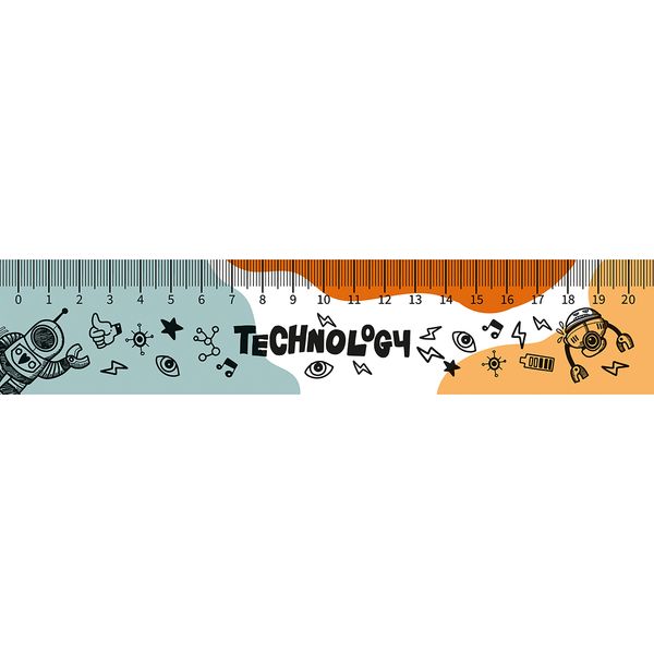 Закладка-линейка пластиковая, 220*40 мм, ПЧЕЛКА Techno