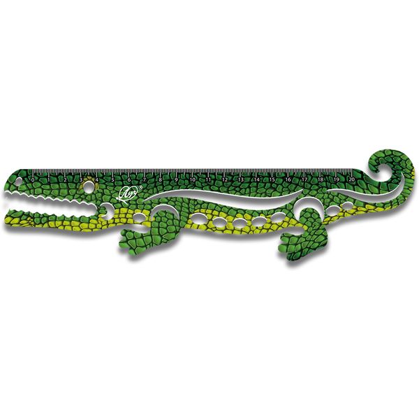 Линейка 20 см, пластиковая, непрозрачная, фигурная, ЛУЧ Крокодил Акция!