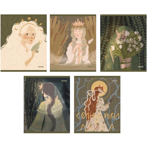 Тетрадь А5, клетка, 48 л., на скобе, 60 г/м², твин-лак, тисн. ф., Listoff Сказка_5 дизайнов