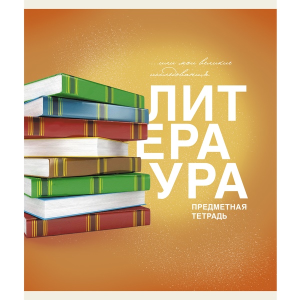 Тетрадь предметная 40 л., линия, 60 г/м², обл. мел. картон, Listoff Основы_Литература