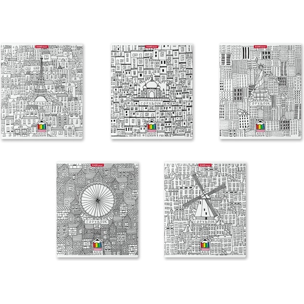 Тетрадь А5, клетка, 48 л., на скобе, 60 г/м², Erich Krause Add Color_Voyage_5 дизайнов