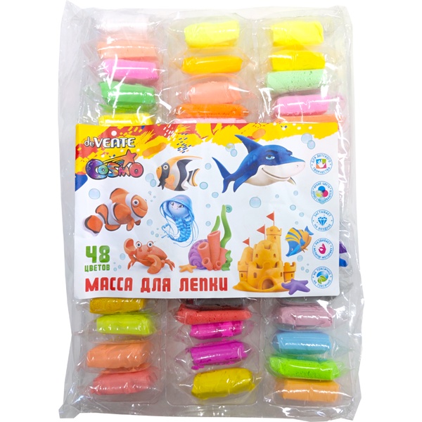 Пластилин воздушный (легкий) deVENTE, застывающий, 48 цветов, 10 г/шт., 3 стека, п/п Пластилин воздушный (легкий) deVENTE, застывающий, 48 цветов, 10 г/шт., 3 стека, п/п