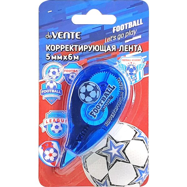 Лента корректирующая 5 мм* 6 м, фронт. аппликатор, п/п корпус, deVENTE Football