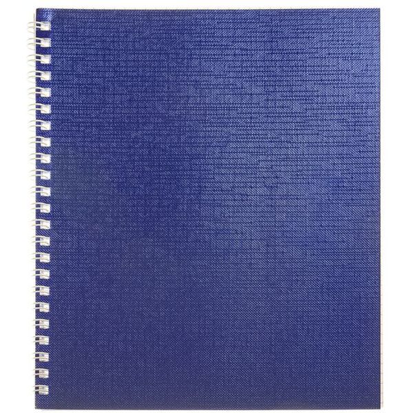 Тетрадь А5, 48 л., клетка, 60 г/м², на гребне, облож. бумвинил,  тисн. "сатин", Hatber Metallic_синяя