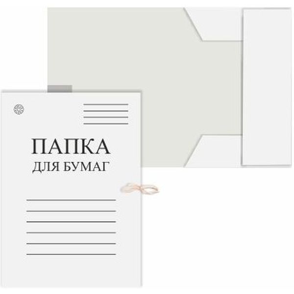 Папка с завязками А4, 320 г/м2, картон немелованный, цвет: белый, DOLCE COSTO Папка с завязками А4, 320 г/м2, картон немелованный, цвет: белый, DOLCE COSTO