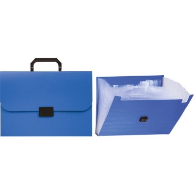 Папка-портфель А4, 6 отд., PP 700 мкм, замок-защелка, Attomex_синяя