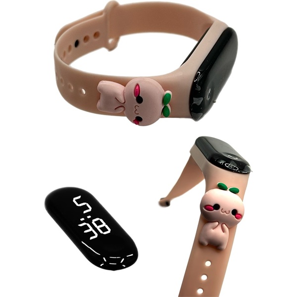 Часы наручные, сенсорные, резиновые, браслет с фигуркой "Милашка"