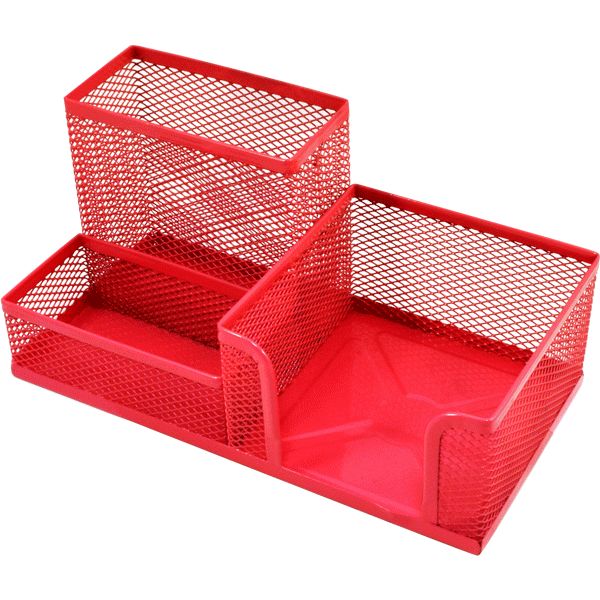 Органайзер для канцелярии deVENTE, металлический, 3 отд., ярко-розовый Акция!