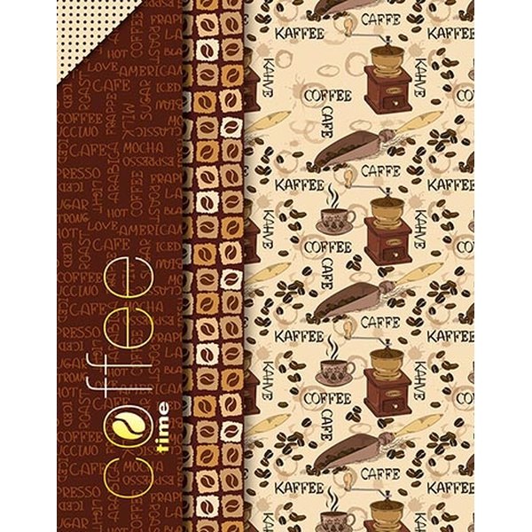 Тетрадь на кольцах, А5, 80 л., клетка, обл. 7БЦ, тисн. фольгой, КТС-ПРО Паттерн кофе Тетрадь на кольцах, А5, 80 л., клетка, обл. 7БЦ, тисн. фольгой, КТС-ПРО Паттерн кофе