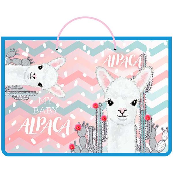 Папка-портфель А4, пластиковая, на молнии, 1 отд., ПЧЕЛКА Малыш Альпака (веревочная ручка) Папка-портфель А4, пластиковая, на молнии, 1 отд., ПЧЕЛКА Малыш Альпака (веревочная ручка)