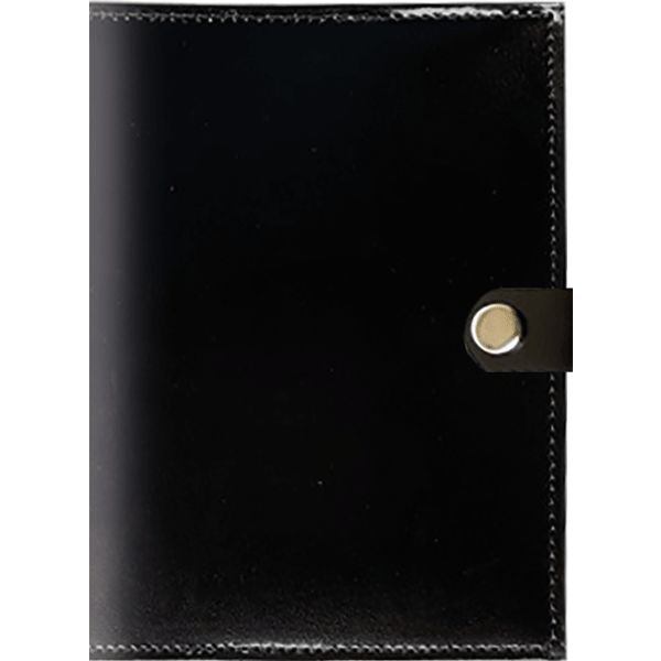 Обложка для паспорта (с картхолдером) нат. кожа, хлястик на кнопке, цвет: черный, Attomex   Акция!