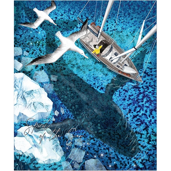 Тетрадь А5, клетка, 48 л., на скобе, 60 г/м², софт-тач, ПОЛИНОМ Девочка и киты_4 дизайна  Акция!