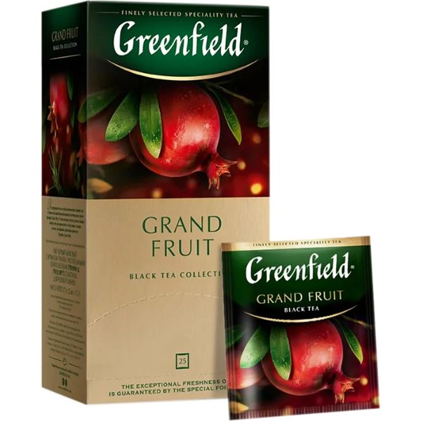 Чай Greenfield Grand Fruit, черный/ гранат-розмарин, 25 пакетиков* 1.5 г, в инд. конветах