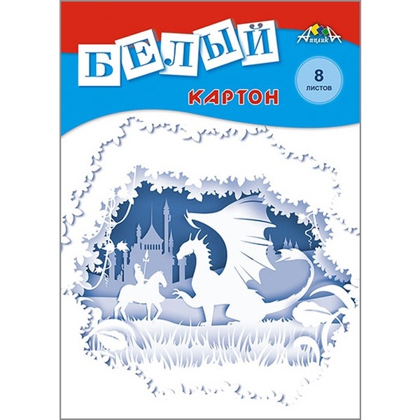 Картон белый немелованный, А4, 8 л., 200 г/м2, в папке, АППЛИКА Сказка Картон белый немелованный, А4, 8 л., 200 г/м2, в папке, АППЛИКА Сказка