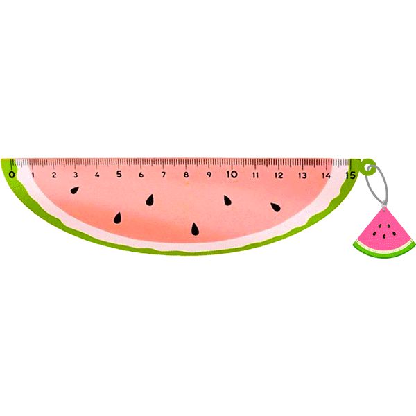 Линейка 15 см, пластик HIPS, фигурная с дизайном, deVENTE Tutti-Frutti Watermelon Акция!