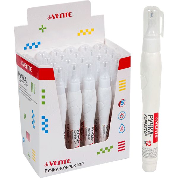 Ручка-корректор 12 мл deVENTE, на основе растворителя, метал. ПУ