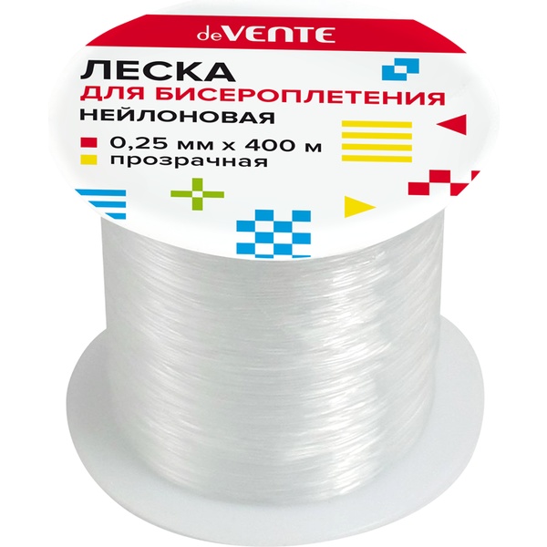 Леска для бисероплетения 0,25 мм*400 м deVENTE. Elastic Line, эластичная, прозрачнаяАкция!