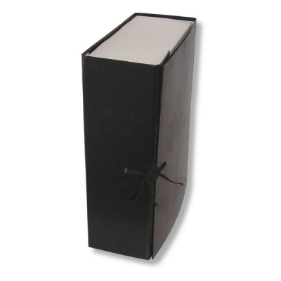 Папка архивная А4, бумвинил, 2 завязки, 100 мм (1000 л.), складывающаяся, черная, ИМИДЖ