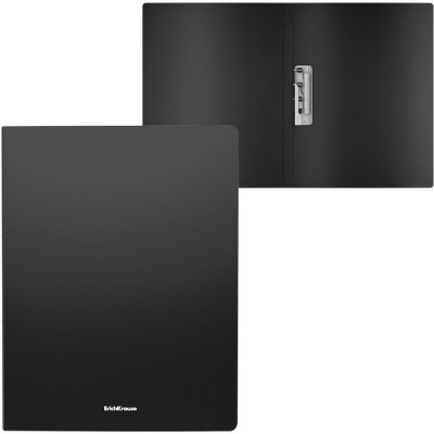 Папка с прижимным механизмом, А4, PP 400 мкм, "песок", 17 мм, ErichKrause Matt Classic/ Черная