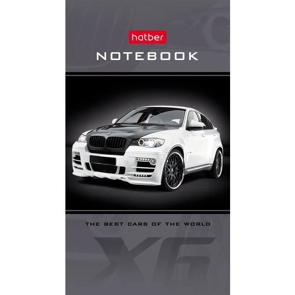Блокнот на склейке А7, 48 л., клетка, 60 г/м² (3-цв. блок), Hatber Автопанорама_5 дизайнов