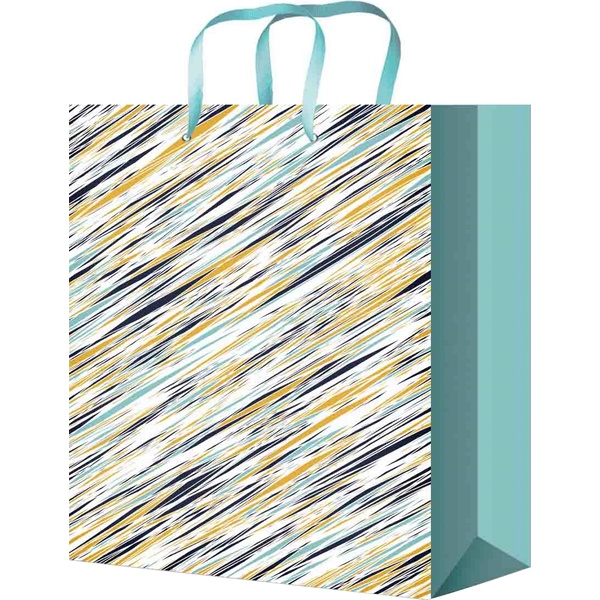 Пакет подарочный, 18*23*8 см, мел. бумага 157 г/м², глянц., Optima Полоски Акция!