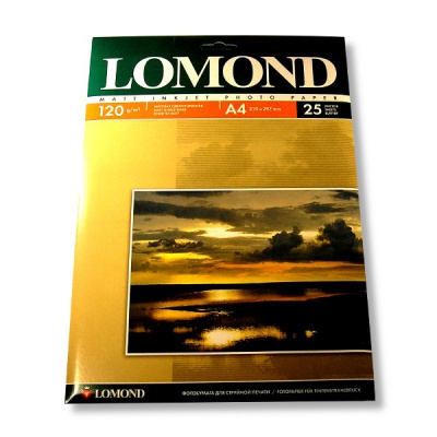 Фотобумага А4, 120 г/м² , 25 л., матовая, 1-ст., LOMOND Inkjet