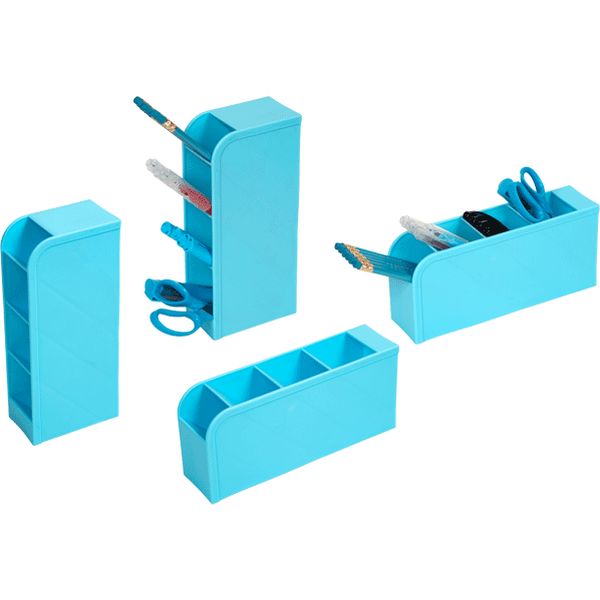 Органайзер для канцелярии deVENTE Pastel, пластиковый, 4 отд., 2 положения, голубой )))))))))))))