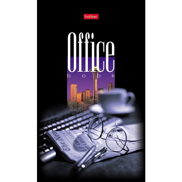 Блокнот на скобе А5, 96 л., клетка, 65 г/м2, глянц. лам., Hatber Офис-очки   Акция!