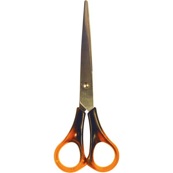 Ножницы 200 мм, классические, пластик. кольца, янтарные, Attomex Amber (в пвх чехле)