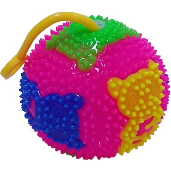 Мяч-попрыгун, на резинке, D75 мм, светящийся, ассорти