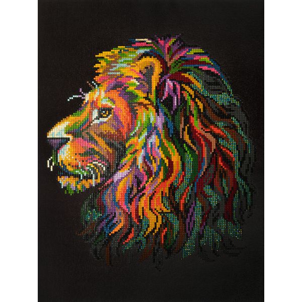 Алмазная живопись 30*40 см, холст, на подрамнике, частич. заполн., ФРЕЯ Царь зверей   Акция!