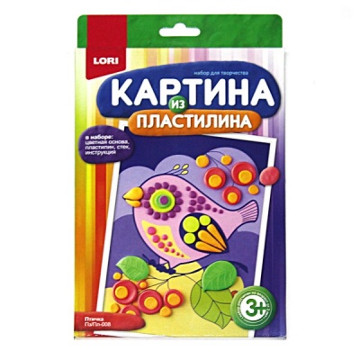 Картина из пластилина "Птичка" 4+