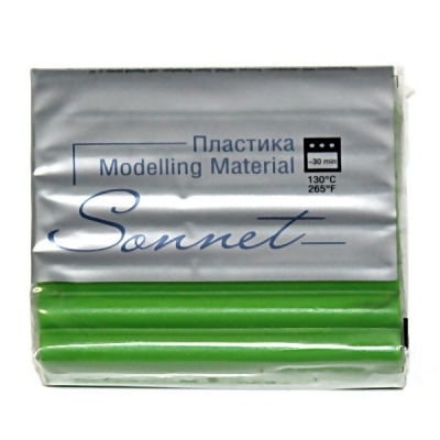 Пластика (полимерная глина) СОНЕТ, лесная зеленая, брус 56 г, в п/п