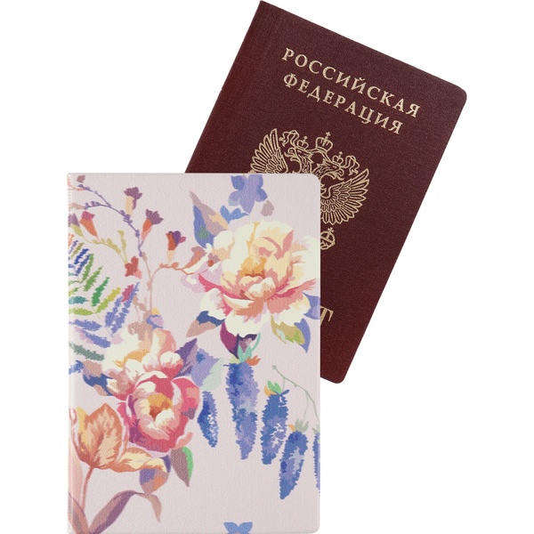 Обложка для паспорта PVC slim, MILAND Нежные цветы Акция!