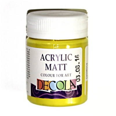 Краска акриловая универсальная DECOLA, матовая, лимонная, банка 50 мл Акция!