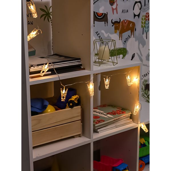 Гирлянда диодная "световая нить" Светящиеся прищепки (10 эл-ов), 1.5 м, теплый свет, питание 2*АА