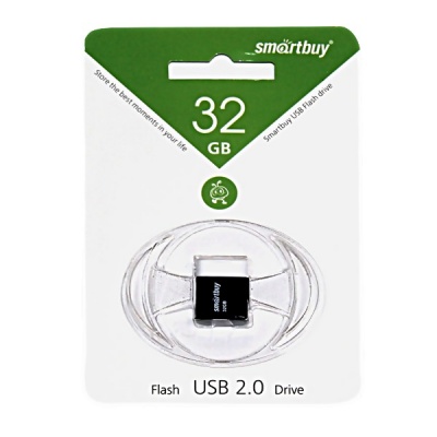 Флеш-накопитель USB 2.0, 32 ГБ, Smartbuy LARA_черный