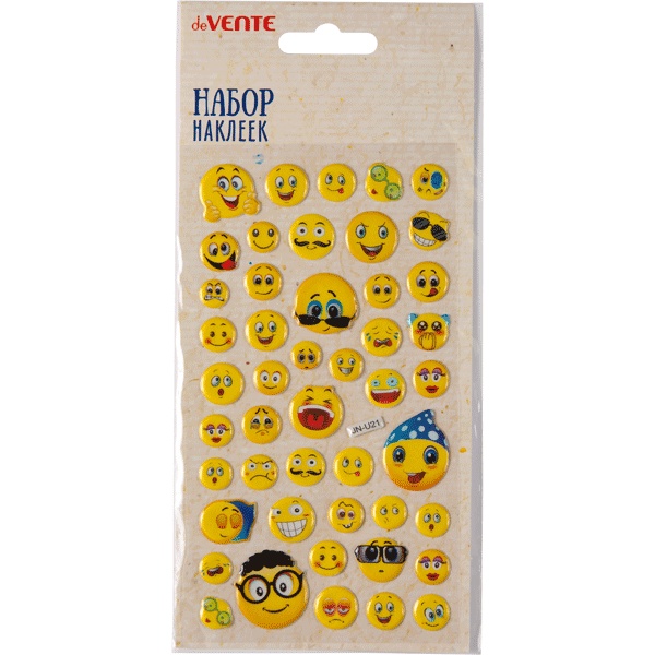 Паф-стикеры (объемные), карточка 90*160 мм, ПВХ, deVENTE  Emoji_1