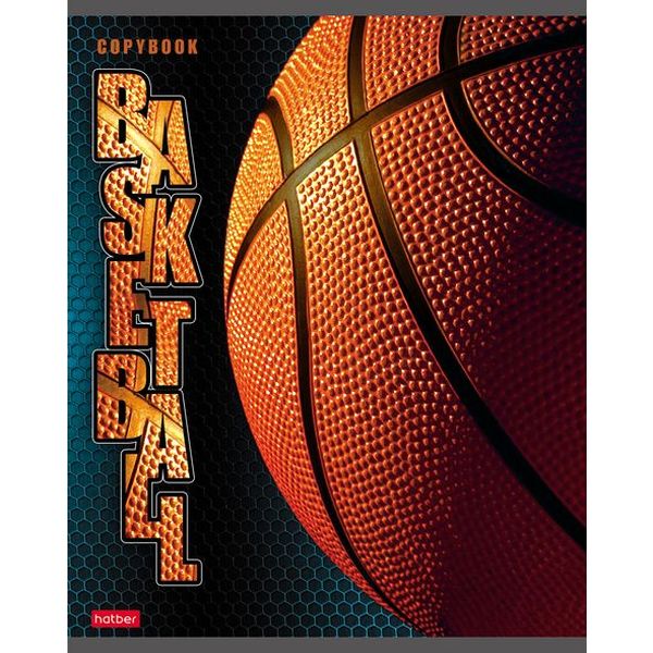 Тетрадь А5, клетка, 48 л., на скобе, 60 г/м², мат. лам., 3D лак, Hatber СпортКлуб (акционный товар)