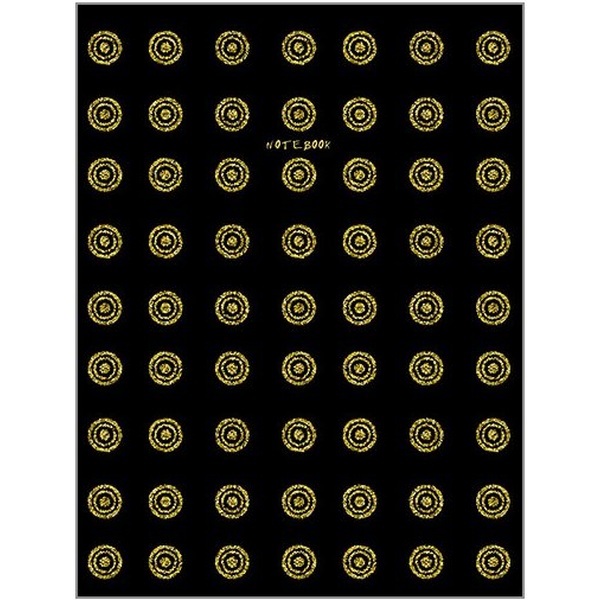 Блокнот в твердом переплете А6, 80 л., линия, PLANO Золотые горошины, лам. матовая, блестки  Акция!