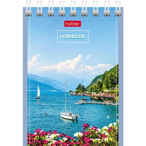 Блокнот на гребне А7, 40 л., клетка, 65 г/м², Hatber Великолепные пейзажи_6 дизайнов