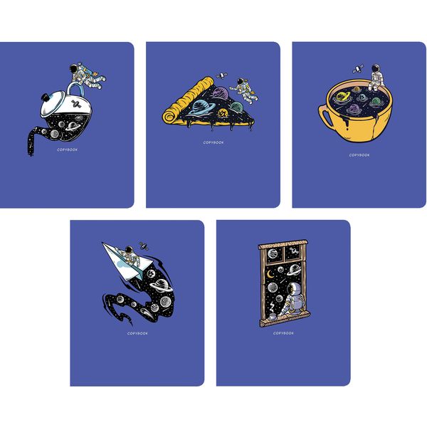 Тетрадь 48 л., клетка, 60 г/м², тисн. гологр. фольгой, Listoff Total blue. Cosmic dreams_5 дизайнов Тетрадь 48 л., клетка, 60 г/м², тисн. гологр. фольгой, Listoff Total blue. Cosmic dreams_5 дизайнов