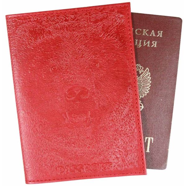 Обложка для паспорта нат. кожа, тисн. блинтовое, цв.: красный, ИМИДЖ Медведь 3D Обложка для паспорта нат. кожа, тисн. блинтовое, цв.: красный, ИМИДЖ Медведь 3D