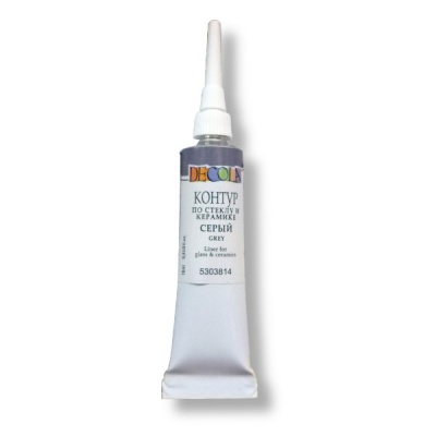 Контур по стеклу и керамике DECOLA, серый, туба 18 мл Акция!